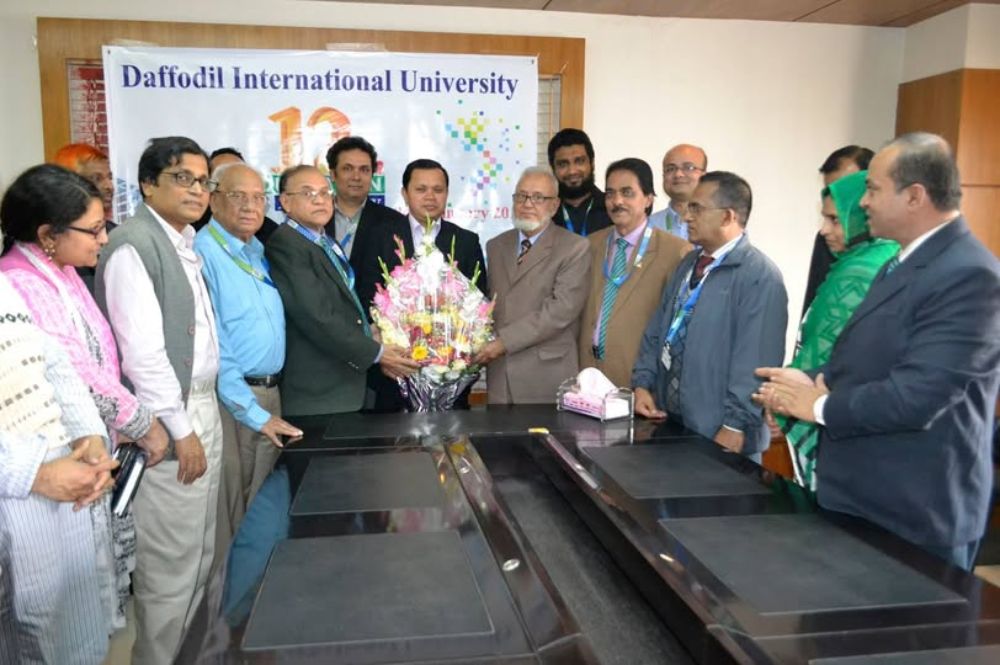 The facade of a modern university building