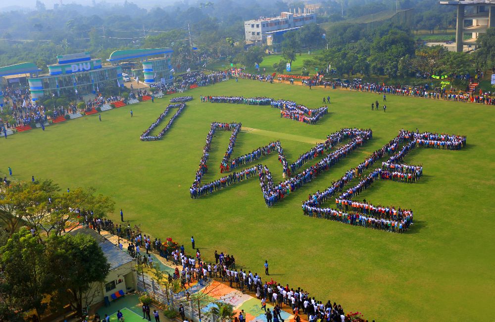 Students at graduation